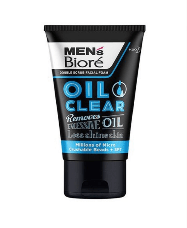 Sữa Rửa Mặt Bioré Cho Nam Hạt Tác Động Kép Sạch Nhờn Double Scrub Facial Foam - Oil Clear