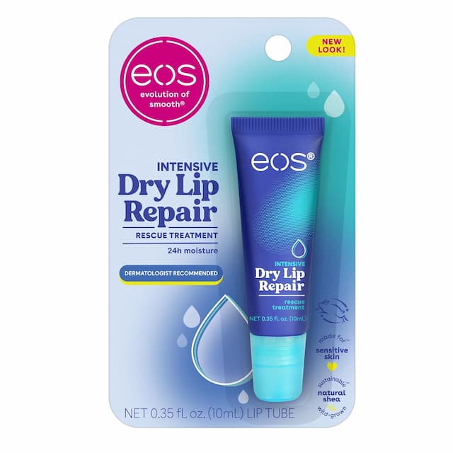 eos The Hero - Lip Repair, Đặc trị khô môi, Dưỡng ẩm 24 giờ, Điều trị môi qua đêm, Chiết xuất dâu tây tự nhiên,