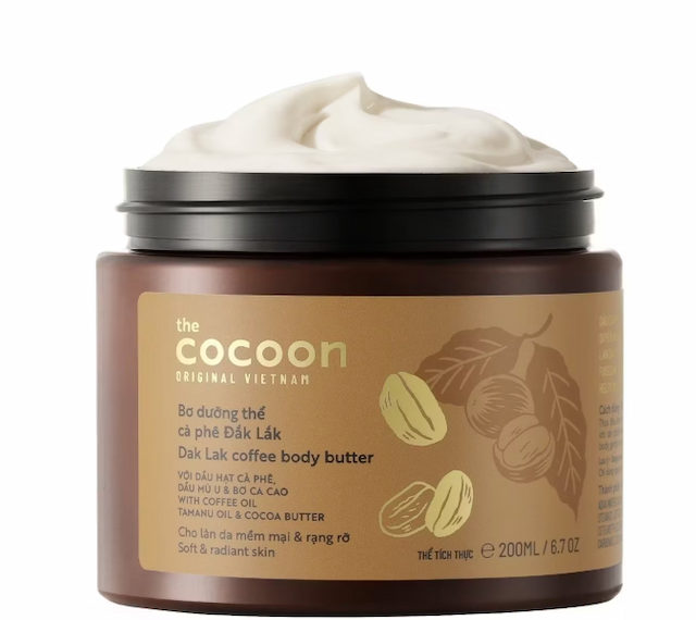 Bơ Dưỡng Thể Cocoon Chiết Xuất Cà Phê Cấp Ẩm Dưỡng Mịn Da Dak Lak Coffee Body Butter
