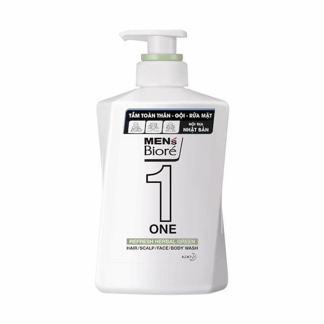 Sữa Tắm - Gội - Rửa Mặt Men's Bioré One Hương Thảo Mộc Herbal Green